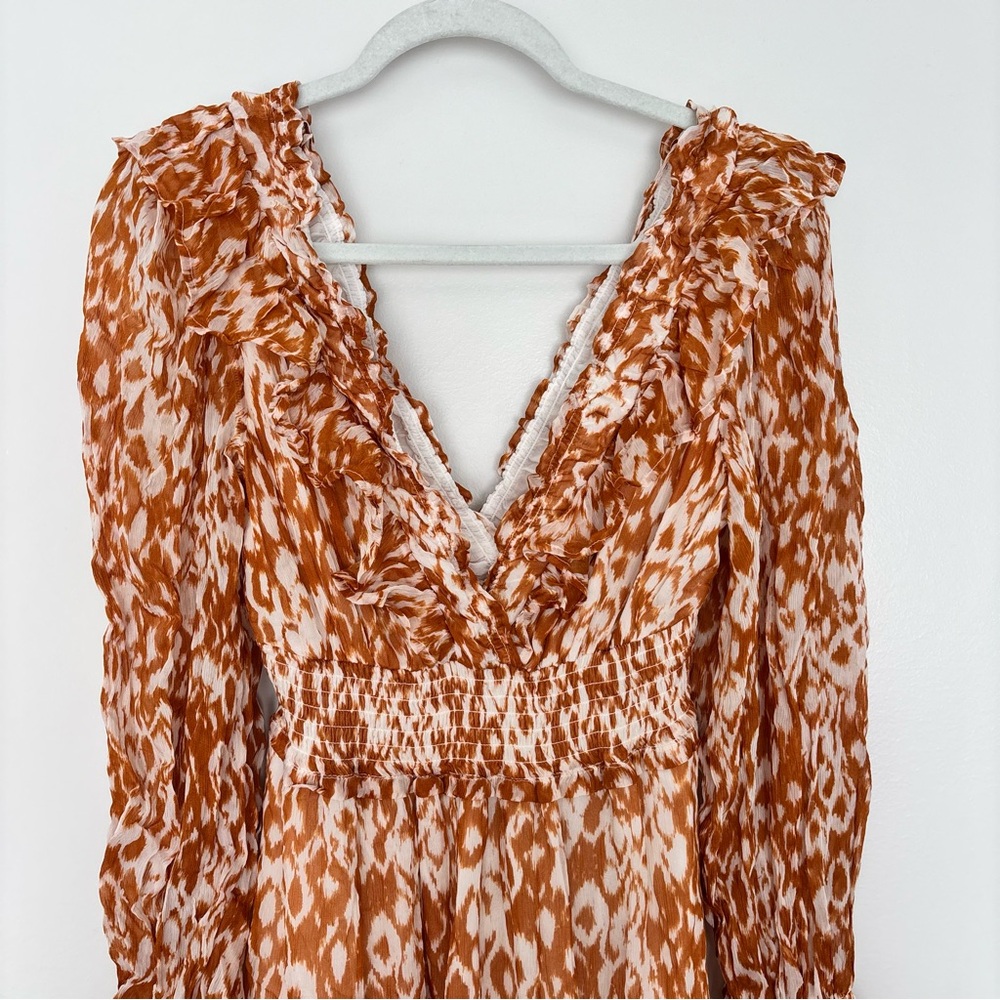NWT Anthropologie The Odetta Ruffled VNeck Maxi Dress Boho Floral Long Sleeve XS - Picture 6 of 14